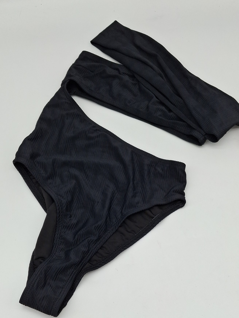 Ris-K Odyssey Ribbed Cutout One-Piece Swimsuit Black S
